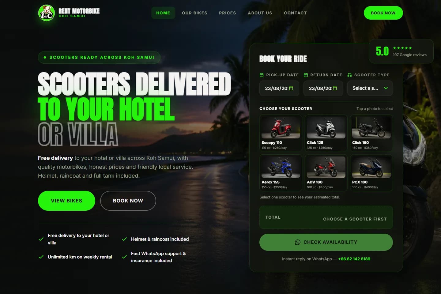 IC Scooter Rental website built by Super 8 Trends
